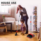 2-Pack is More economical,Brooms with Dustpan Combo Set? with 52" Long Handle, Dustpan Teeth with self-Cleaning Function, Indoor and Outdoor Sweeping