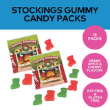 Fun Express Gummy Candy Bulk - Christmas Stocking Stuffers Cherry & Green Apple Fruit Gummies | 18 Individually Wrapped Candy Packs for Kids Party