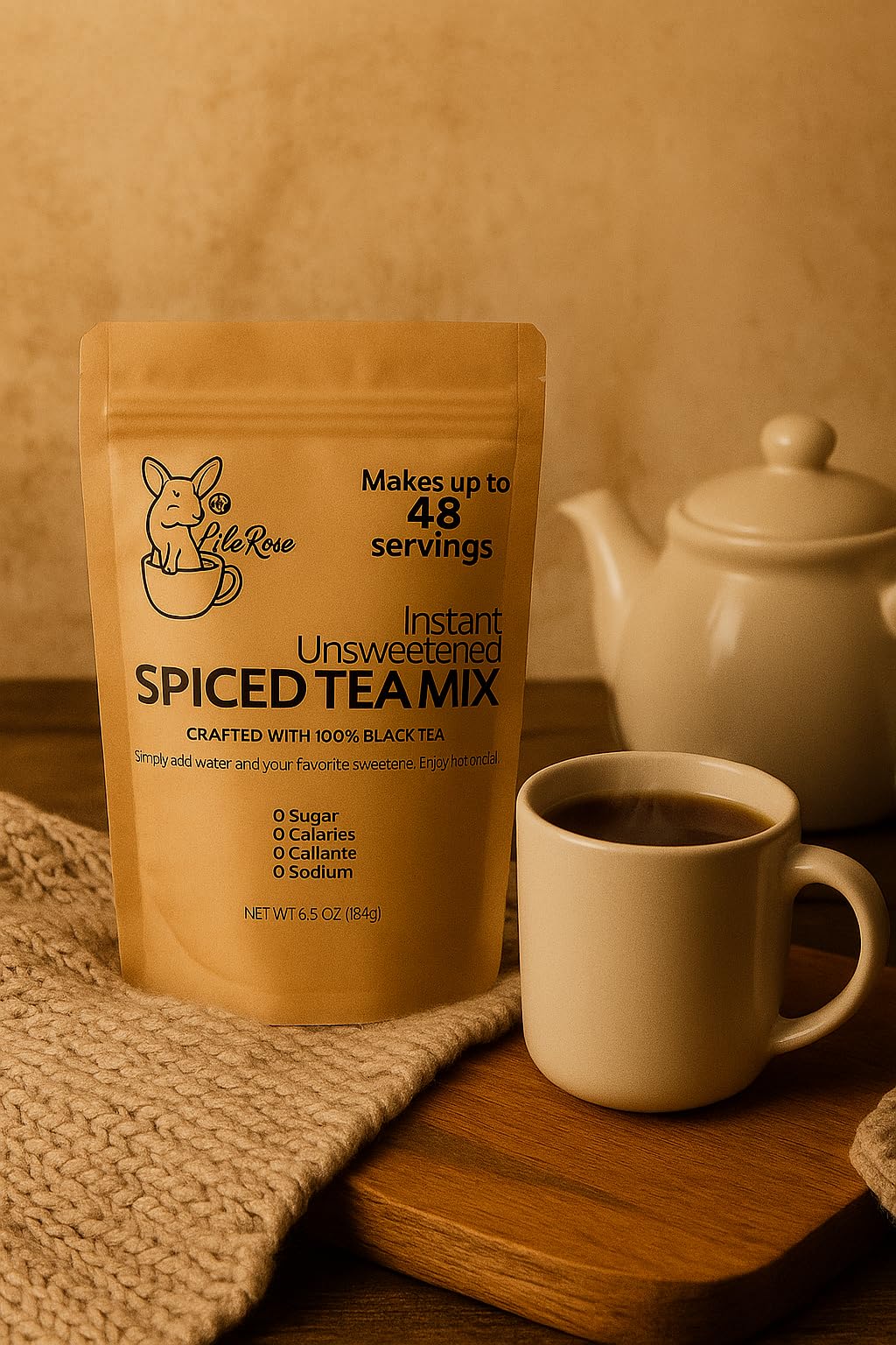 LilaRose Unsweetened Instant Spiced Tea Mix