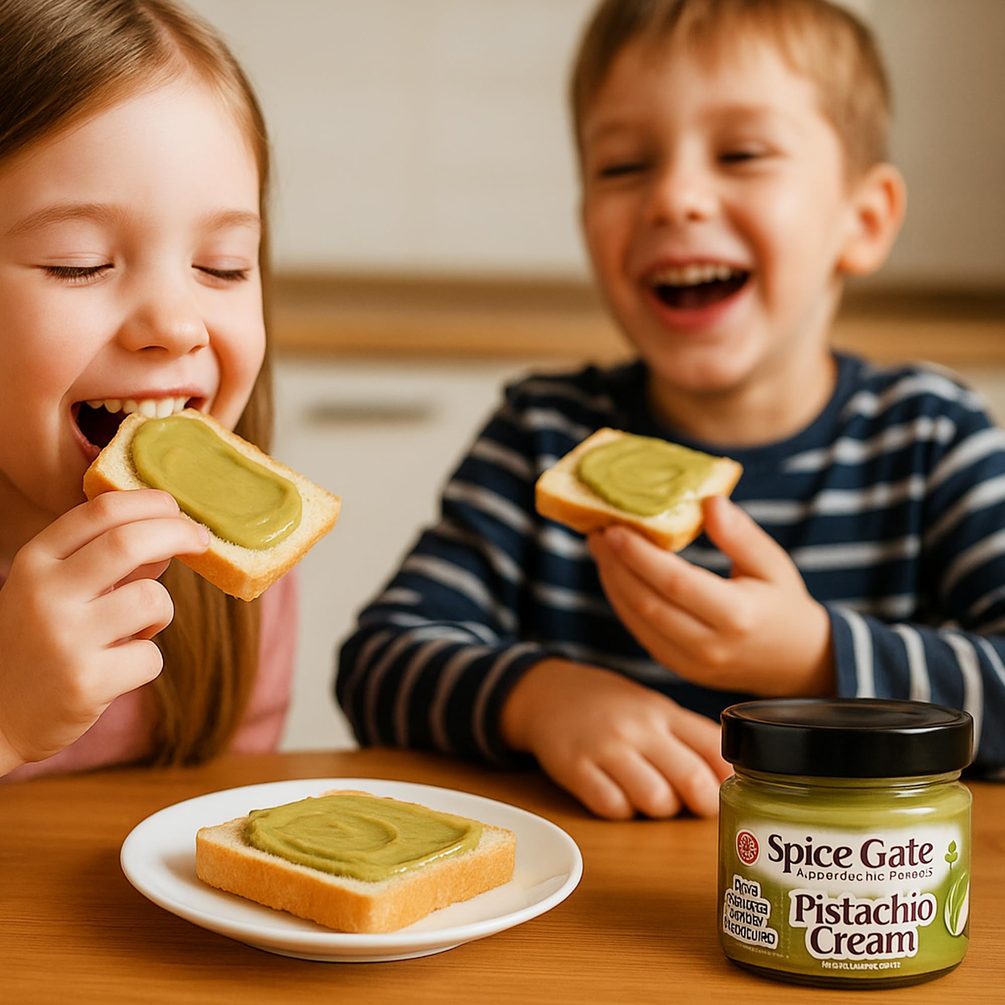 Spice Gate Pistachio Cream - Real Creamy Antep Pistachios - Premium Dessert Spread, Rich & Smooth Texture - 7.05 oz (200g) Jar - Made in Turkey