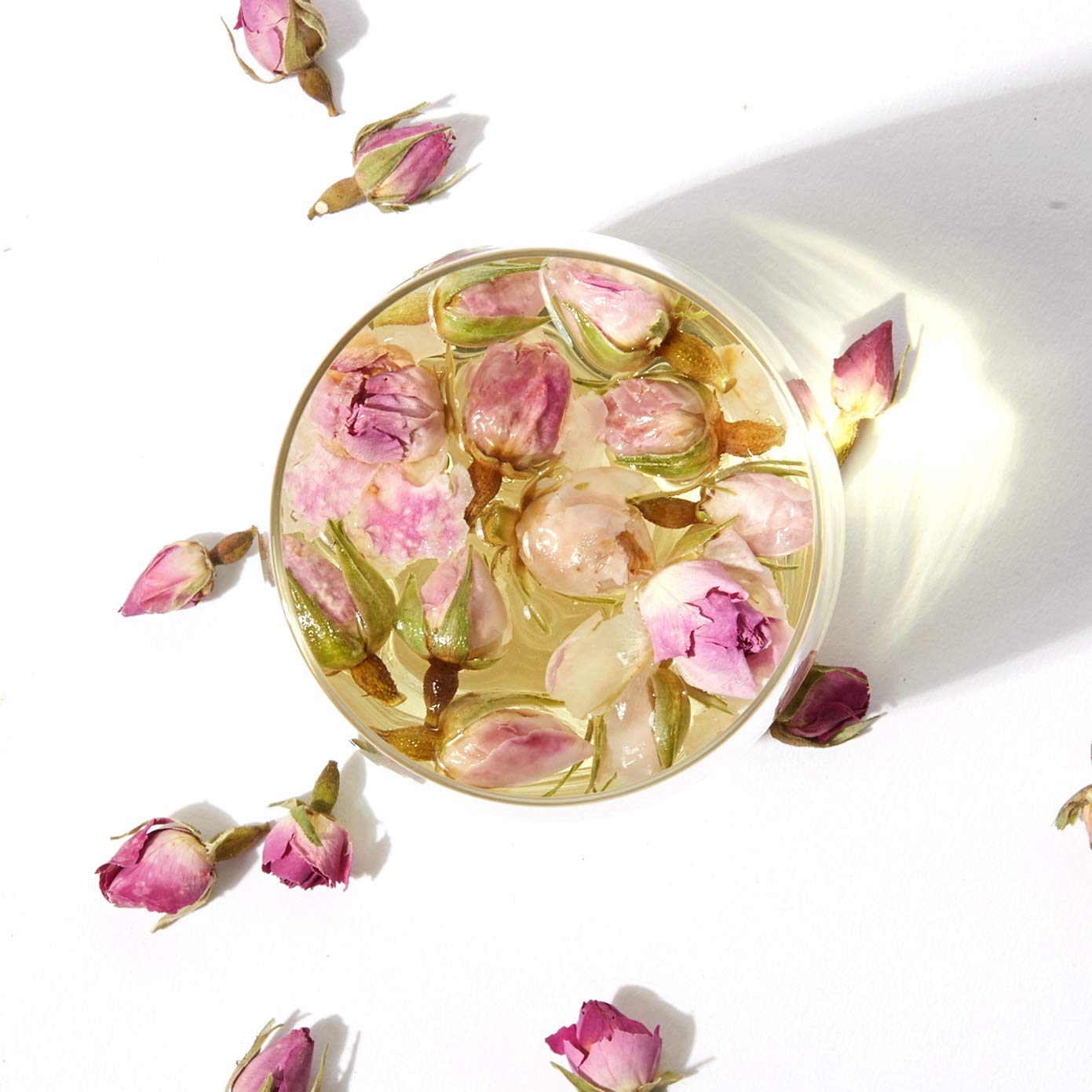 ChaWuWarmSun-[A] Pink Rose Tea Buds(3oz),Loose Leaf Flower Petal Tea,Dried Flowers