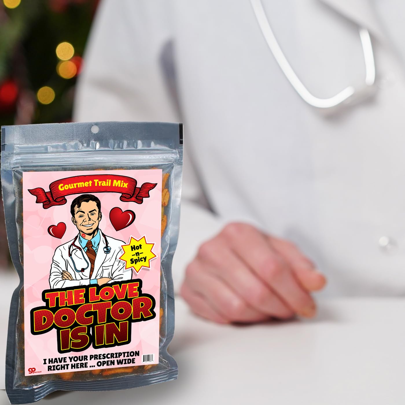 Valentines Day Love Doctor Trail Mix - Gourmet Spicy Snack Blend - Weird Food Gifts - Valentine Gifts for Couples - Funny Trail Mix for Date Night