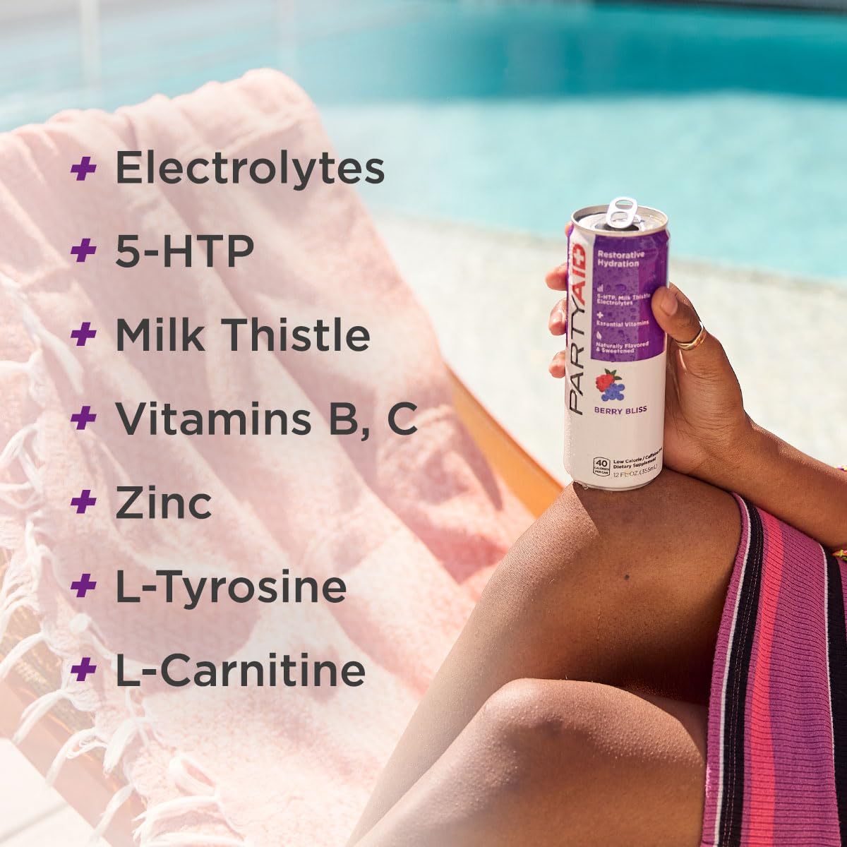 PARTYAID Rehab Blend, Feel Good Tonight and Tomorrow, Contains 5-HTP, B-Complex, Milk Thistle, Electrolytes, No Artificial Flavors or Sweeteners