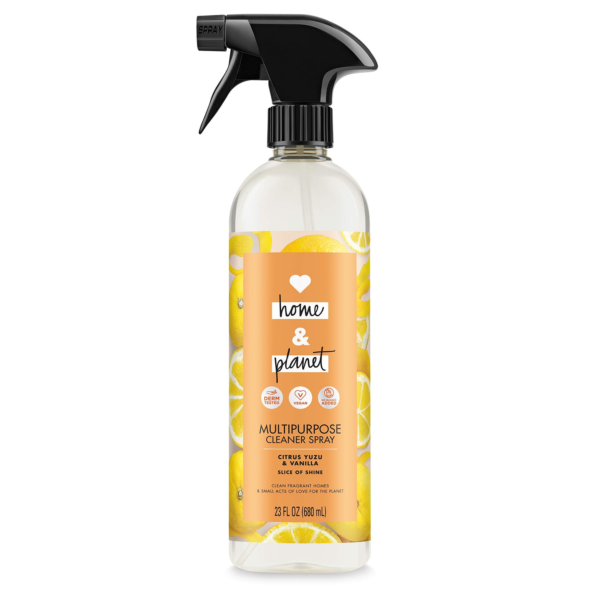 Love Home and Planet Multipurpose Cleaner Spray, Citrus Yuzu & Vanilla, 23 oz