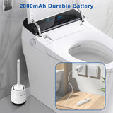 Ratolo Electric Toilet Brush,Silicone Toilet Brush,Toilet Bowl Brush and Holder Set with Ventilated Holder,Toilet Brush, Floor Standing, Wall Mounted