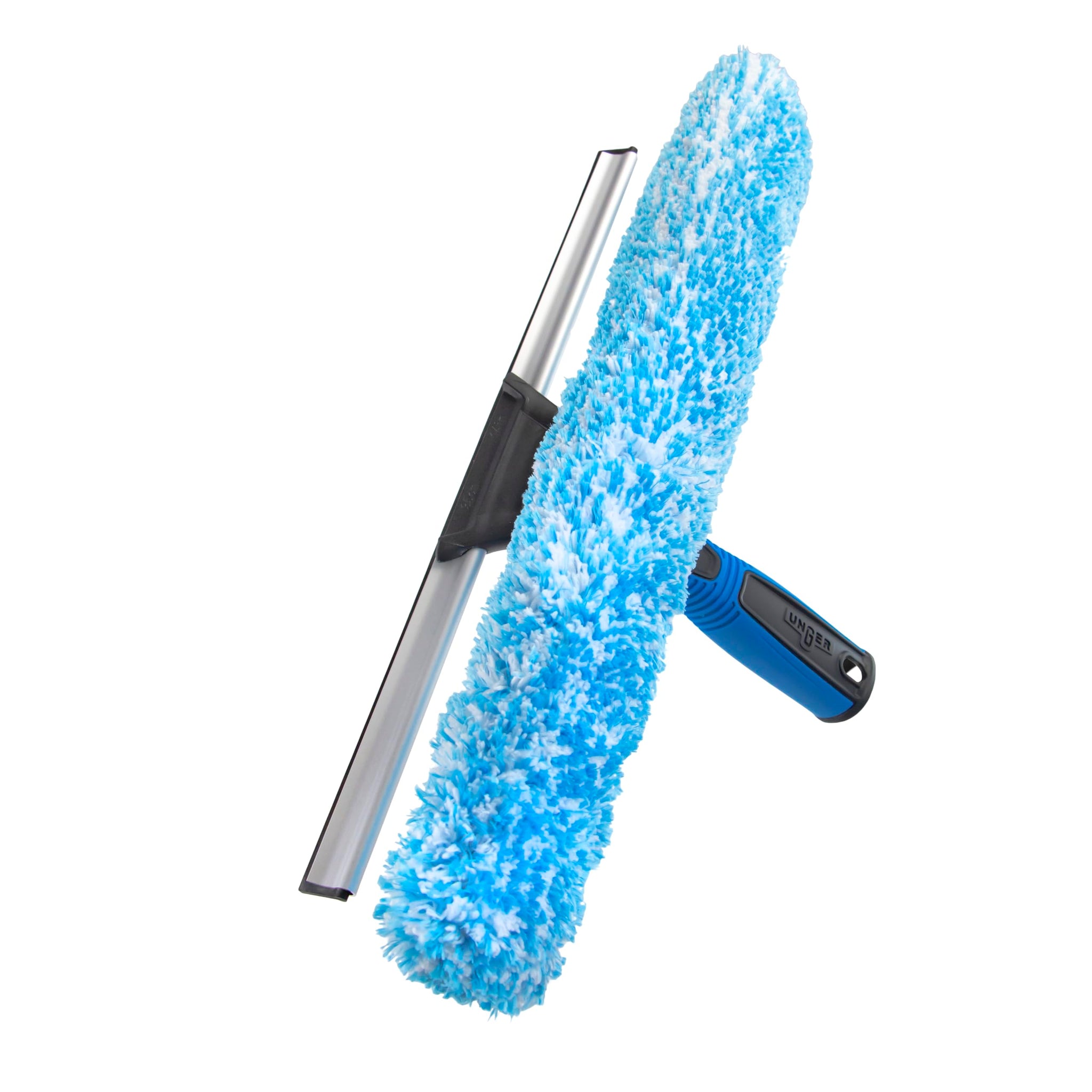 Unger Professional Connect and Clean 2-in-1 Squeegee and Scrubber, 14” Window Cleaning Tool, Essential Glass Cleaner for Commercial and Residential