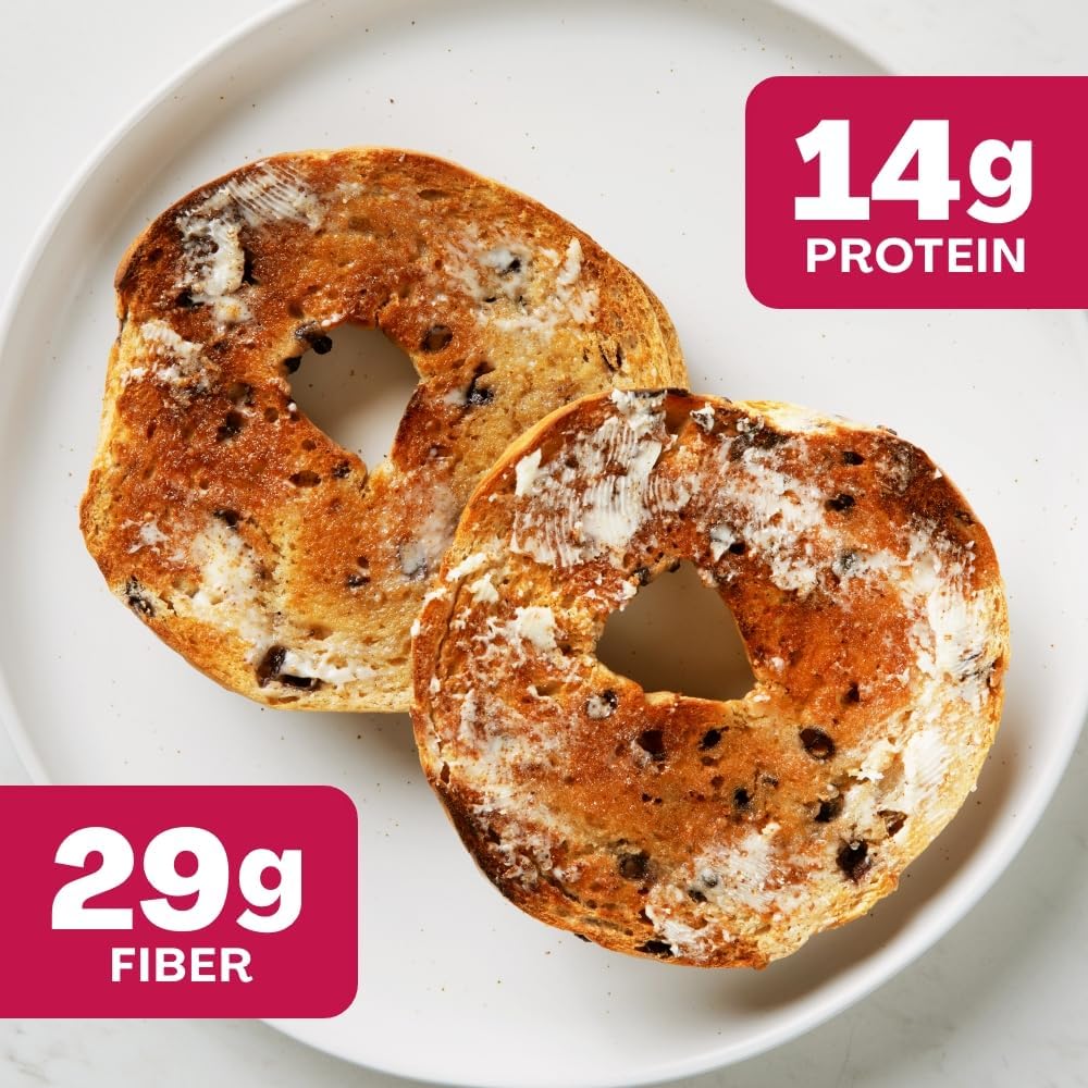 The Sola Company Bagel, 12 OZ (Pack of 3) Veriety Pack, Plain Bagel, Everything Bagels, Blu-Berry Bagels Non-GMO, No Added Sugar
