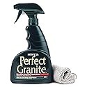 HOPE'S Perfect Granite & Marble Countertop Cleaner with Microfiber Cloth, Stain Remover and Polish, Streak-Free, Ammonia-Free, 22 Ounce, Pack of 1