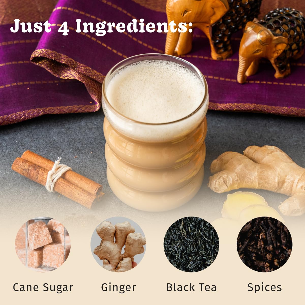 Bhakti Chai Tea Concentrate | Original, Organic Fresh Ginger, Black Tea, Sweetened, Spiced, Dairy-Free, Vegan, 32oz (8 Servings)