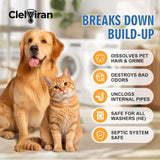 Clelviran Pet Hair Washing Machine Cleaner Powder, Enzyme Action Removes Odor Causing Residue and Grime Deep Inside Pump, HE Front and Top Load Washer