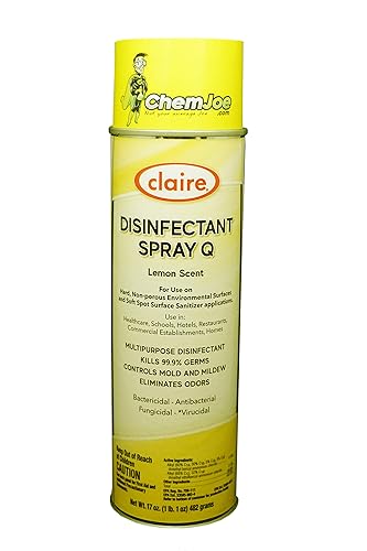 Claire C-081 15.5 Oz. Lemon Scent Disinfectant Spray for Health Care Use Aerosol Can (Case of 12)