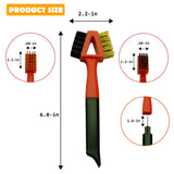 3Pcs (2 Heavy Duty Wide Using Stainless Steel Scraper and 3-in-1Kitchen Stove Cleaning Brush), Brass Brush,Wire Brush,Metal Brush,Nylon Brush, Rust