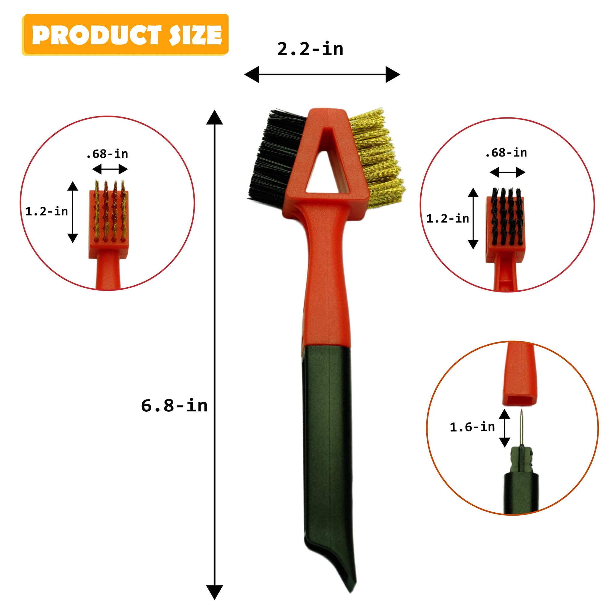 3Pcs (2 Heavy Duty Wide Using Stainless Steel Scraper and 3-in-1Kitchen Stove Cleaning Brush), Brass Brush,Wire Brush,Metal Brush,Nylon Brush, Rust