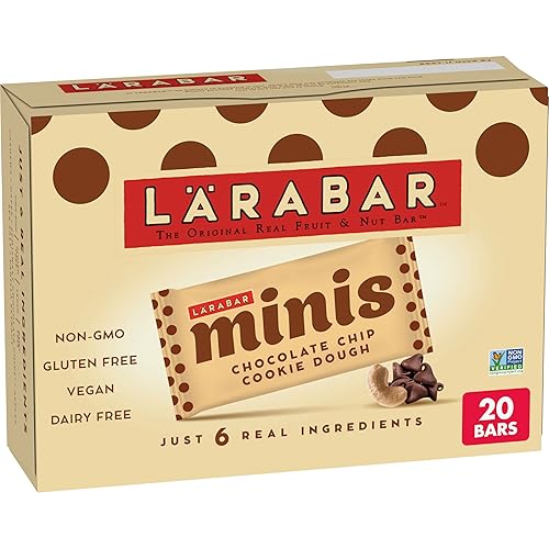 Larabar Minis Chocolate Chip Cookie Dough, Gluten Free Vegan Fruit and Nut Bars, 15.6 oz, 20 Ct