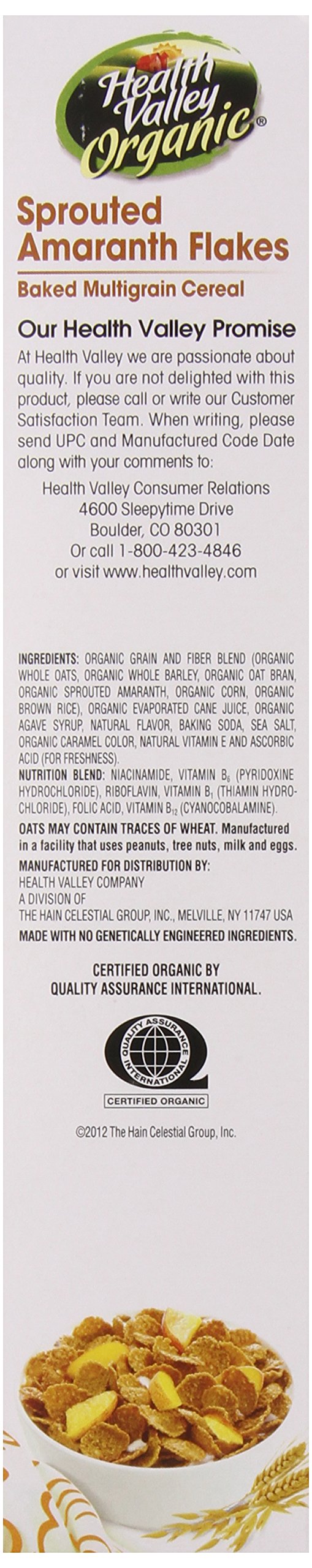 Health Valley Organic Cereal, Sprouted Amaranth Flakes, 12.65 Ounce (Pack of 6)
