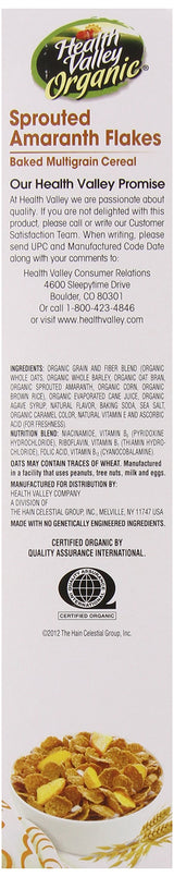 Health Valley Organic Cereal, Sprouted Amaranth Flakes, 12.65 Ounce (Pack of 6)