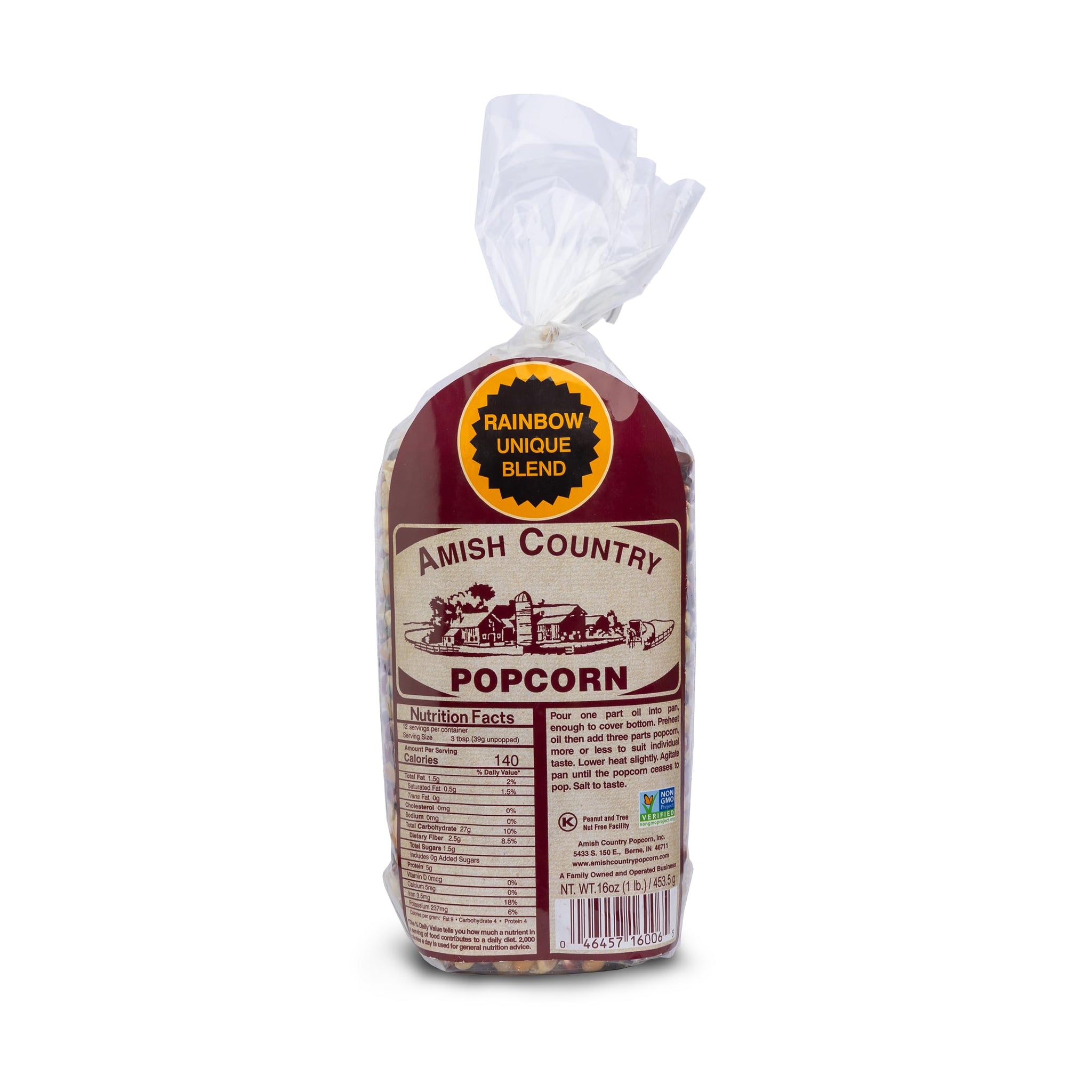 Amish Country Popcorn | 1 lb Bag | Rainbow Popcorn Kernels | Old Fashioned, Non-GMO and Gluten Free (Rainbow - 1 lb Bag)