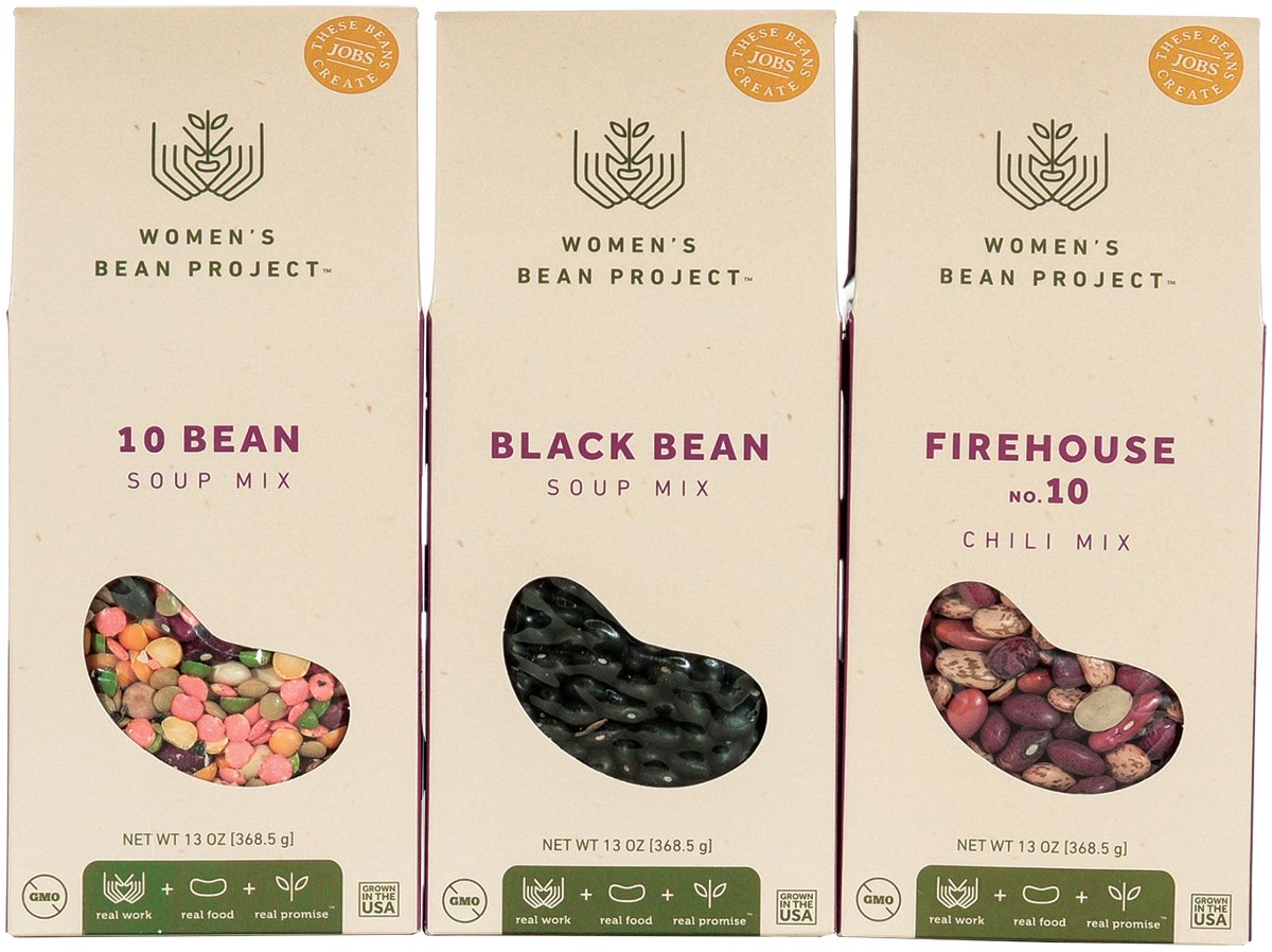 Women’s Bean Project Gift Bundle with 10 Bean, Black Bean and Spicy Chili Soup Mix, 3 Items