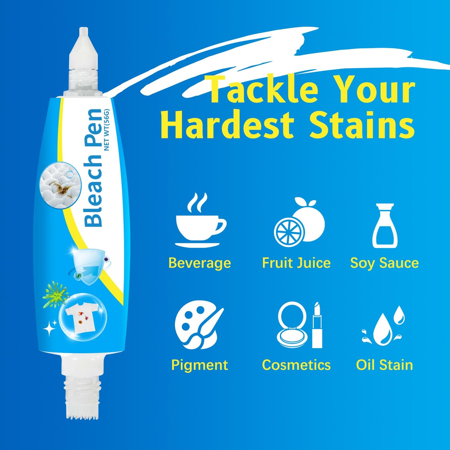 2PCS Bleach Pen?Bleach gel for Clothing, Portable bleach pen?More effective stain removal?Accessories,Instantly Remove New Stains