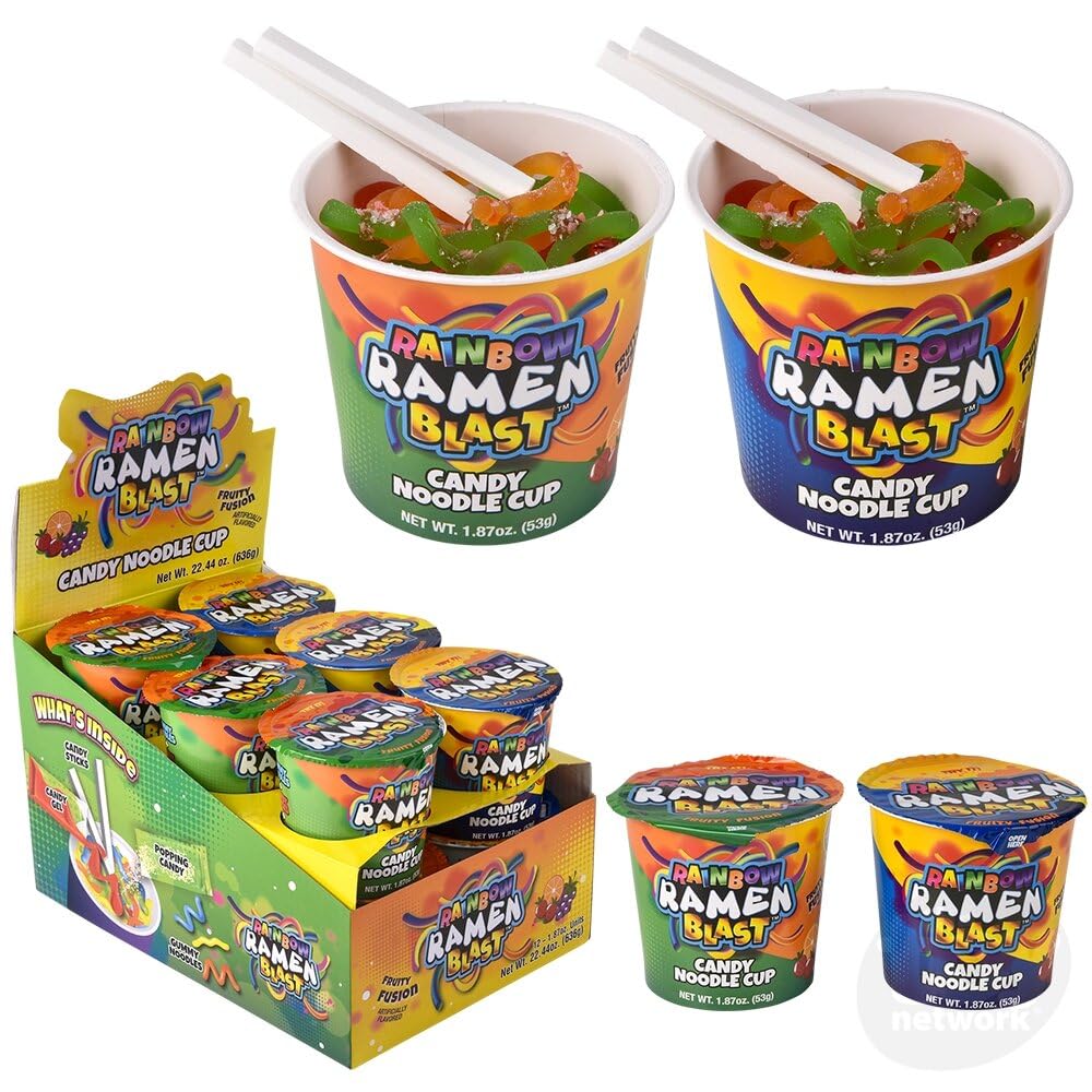 Rainbow Ramen Blast Gummy Noodles: 12-Piece Box