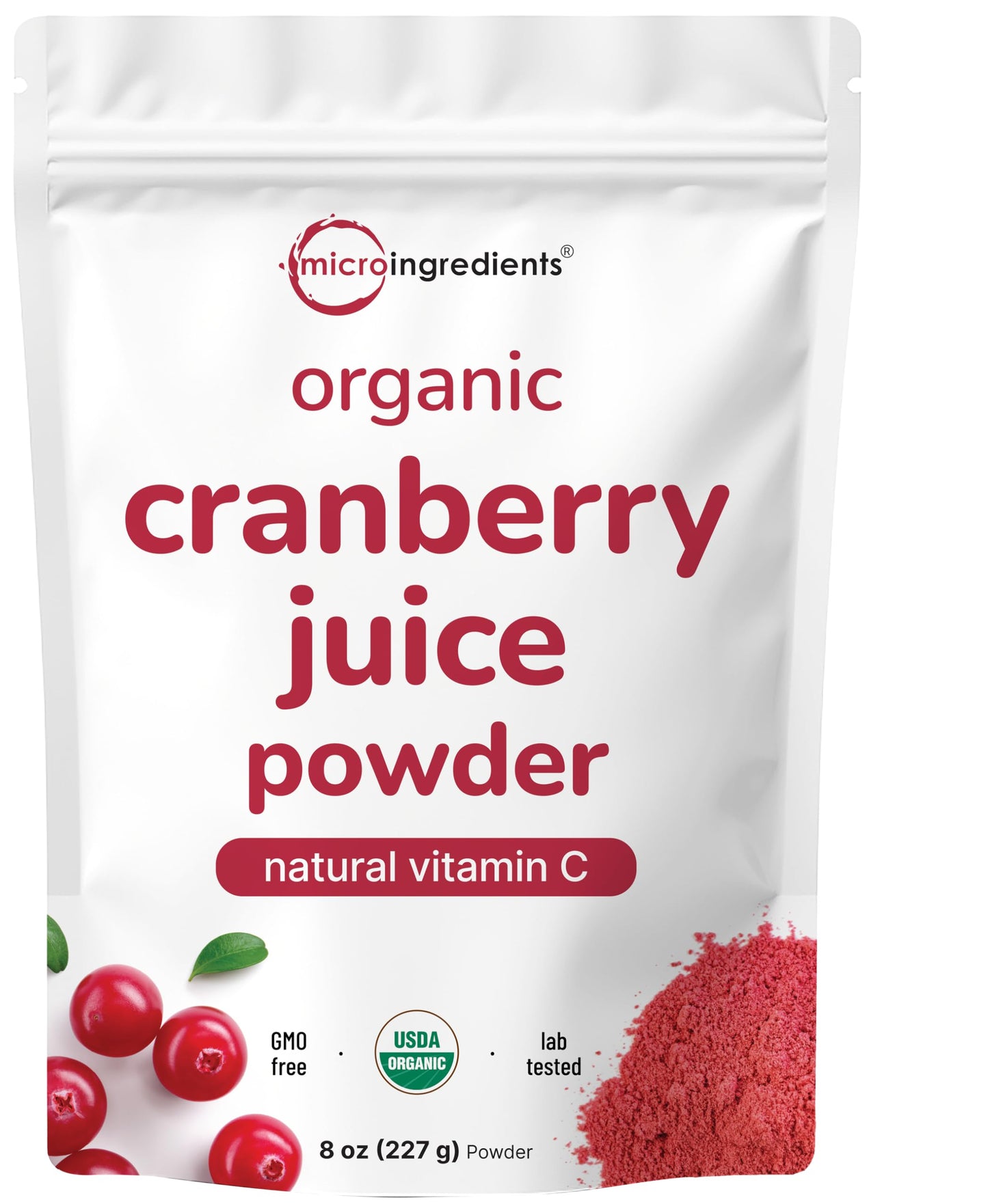 Sustainably US Grown, Organic Cranberry Juice Powder (Wild Cranberry Supplements Cold Pressed), 8 Ounce | Supports Urinary Tract Cleanse & Prostate
