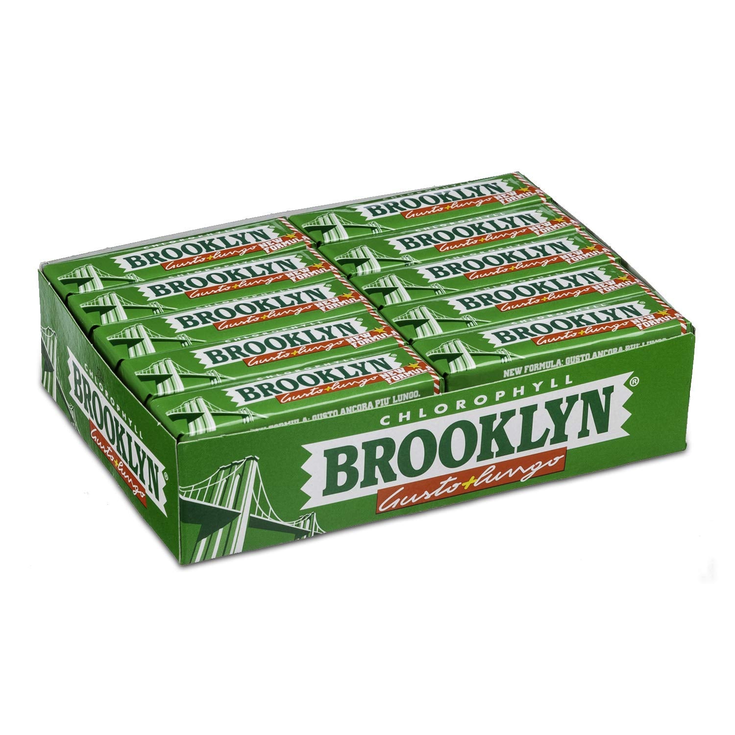Brooklyn Chloro Chewing-gum, saveur de menthe, paquet de 20 bâtonnets de 9 diapositives d'une seule pièce