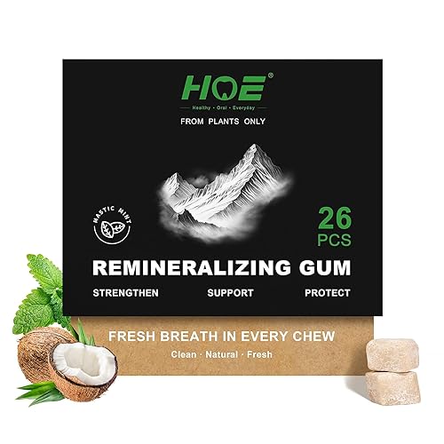Remineralizing Gum with Nano Hydroxyapatite - Sugar-Free Xylitol Gum - Plastic-Free, Dye-Free, Aspartame-Free - Natural Base -26 Pieces, Mastic Mint