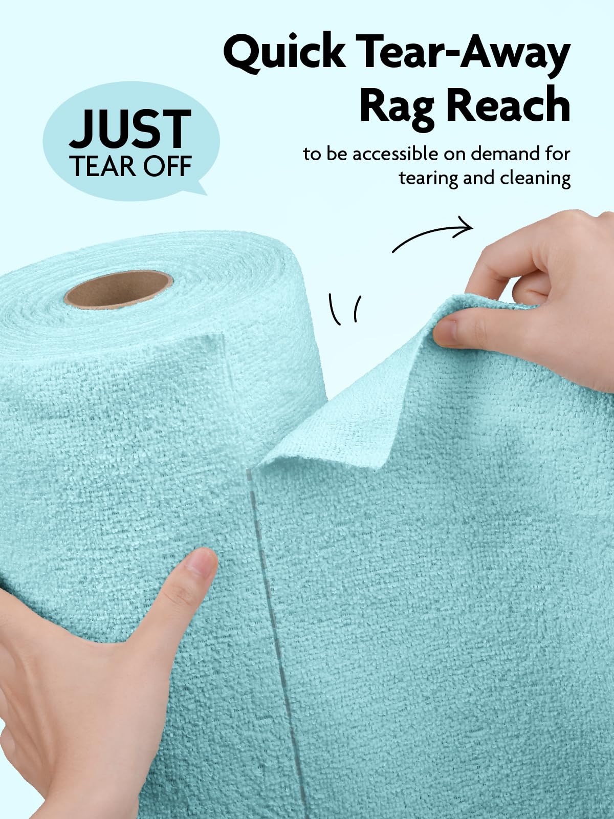 Fantasticlean Microfiber Cleaning Cloth Roll -75 Pack, Tear Away Microfiber Towels, 12" x 12", Reusable, Washable, Scratch Free, Ultra Absorbent