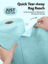 Fantasticlean Microfiber Cleaning Cloth Roll -75 Pack, Tear Away Microfiber Towels, 12" x 12", Reusable, Washable, Scratch Free, Ultra Absorbent