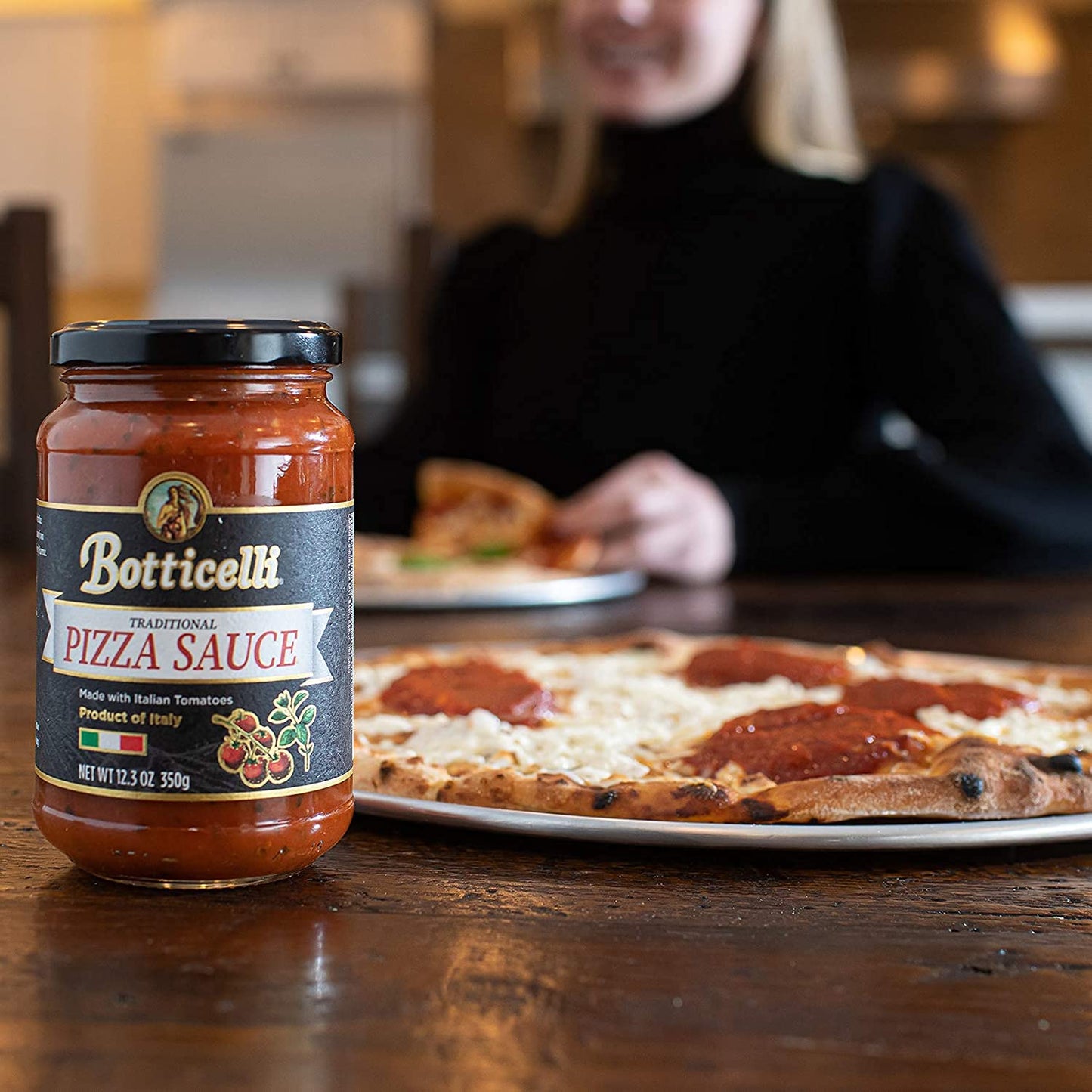 Botticelli Premium Italian Pizza Sauce for Authentic Italian Taste - (Pack of 2) - Whole30 Approved - Made in Italy, Low Carb, Low Sugar