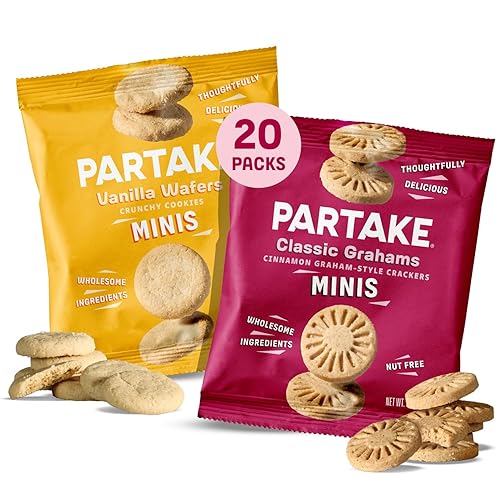 Gluten Free Partake Mini Classic Graham Crackers & Vanilla Wafer Cookies Variety Pack - Vegan - Free From the Top 9 Allergens Including Dairy, Wheat