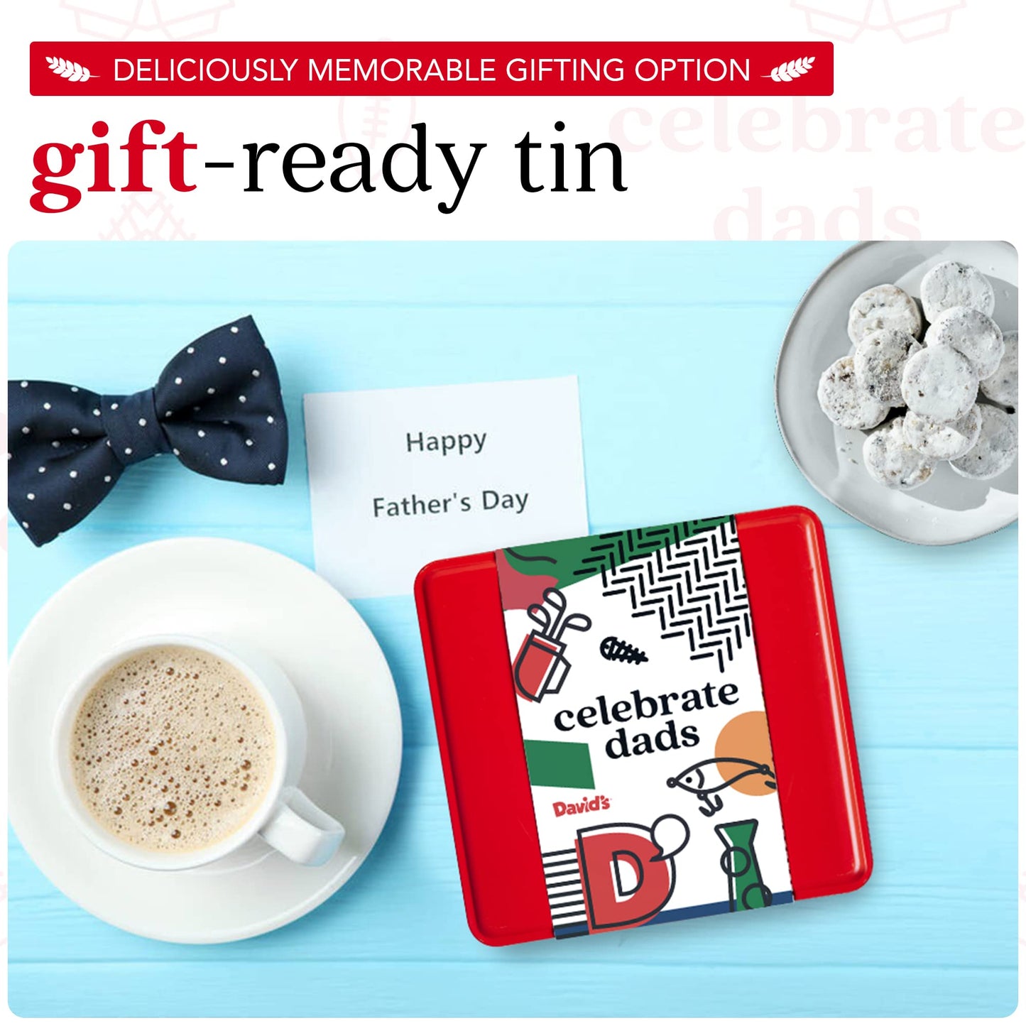 David’s Cookies Father's Day Butter Pecan Meltaways Flavored Gourmet Cookies With Crunchy Pecans - Delicious Ideal Cookie Gift Basket For Dads This