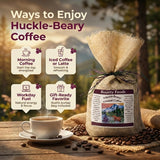 Montana Huckleberry Dessert Ground Coffee - 12 oz Rustic Western Style Burlap Bag from Bounty Foods All Natural Enjoy this Brew as an American