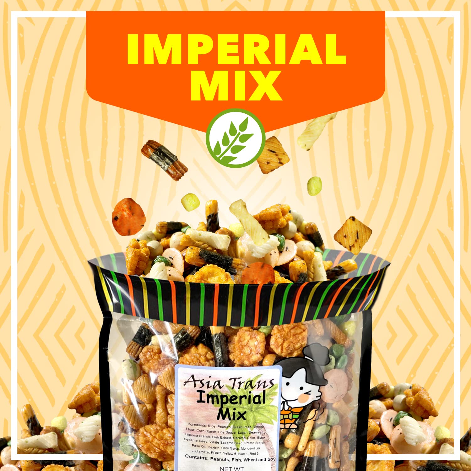 Traditional Imperial Mix Arare Rice Crackers - Mochi Crunch Asian Snack Mix - Assorted Shapes and Flavors - Sweet, Salty, and Umami Taste - Crunchy