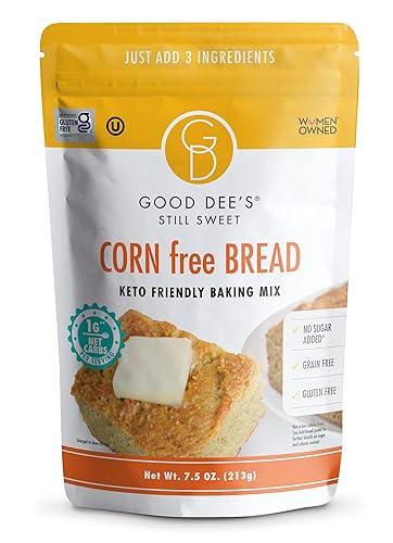 Good Dee’s Corn Bread Baking Mix - Grain Free, Sugar Free, Gluten Free, Wheat Free, and Low Carb,7.5 Oz
