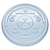 Fabrikal LGC12/20 Greenware Clear Straw Slotted Lid for 9, 12, 20 oz. Greenware Clear Plastic Cup - 1000 / Case