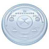 Fabrikal LGC12/20 Greenware Clear Straw Slotted Lid for 9, 12, 20 oz. Greenware Clear Plastic Cup - 1000 / Case