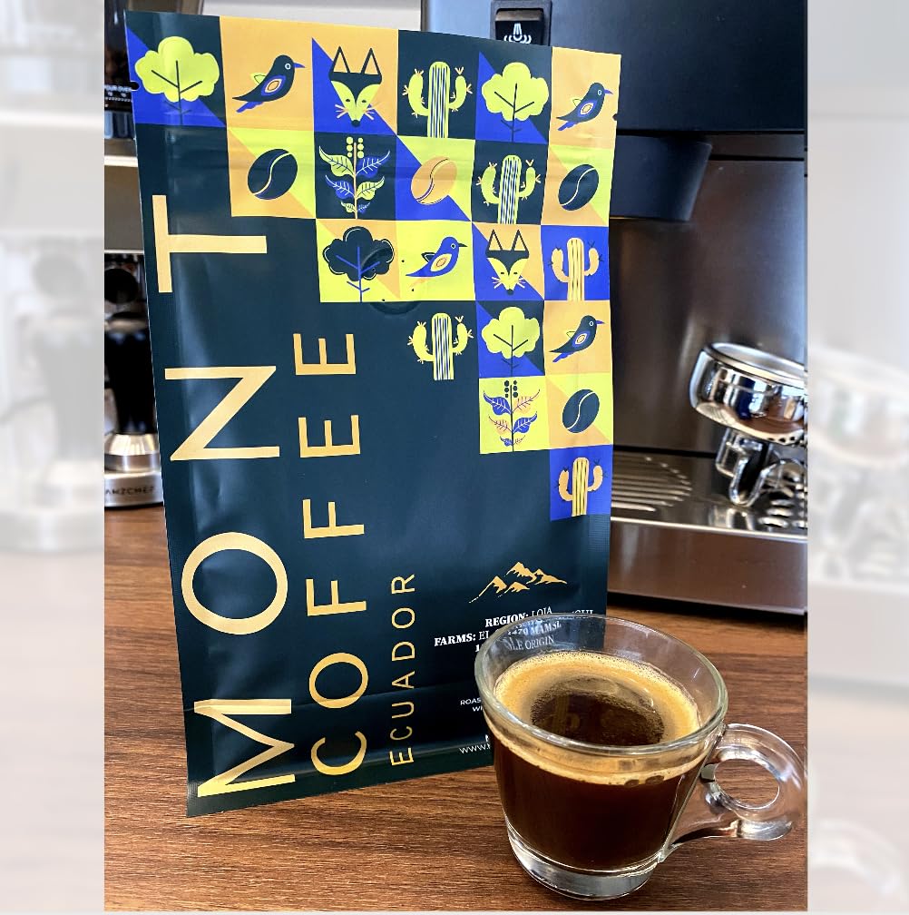 Mont Coffee Ecuador Single Origin Loja - 100% Arabica Typica Ground Coffee, Naturally Processed, Medium Roast Specialty, Small-Batch Fresh Roasted