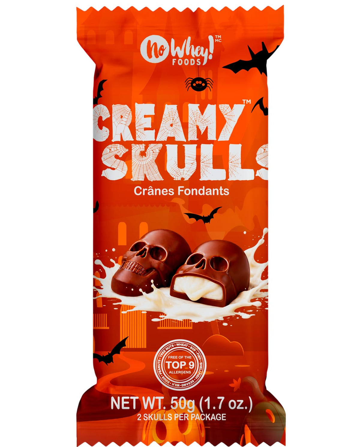 Halloween Creamy Skulls, 2 PC, Vegan, Dairy Free, Allergy Friendly