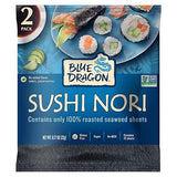Blue Dragon Sushi Nori - 0.77oz (Pack of 2) - No Artificial Flavors Or Preservatives - Made With 100% Roasted Seaweed Sheets - Vegan, Gluten Free