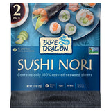 Blue Dragon Sushi Nori - 0.77oz (Pack of 2) - No Artificial Flavors Or Preservatives - Made With 100% Roasted Seaweed Sheets - Vegan, Gluten Free