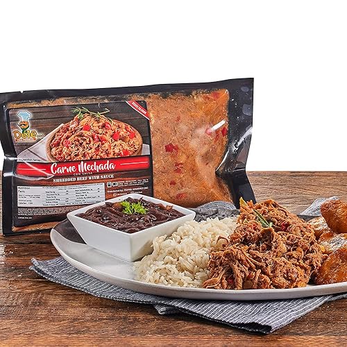Dele Food Ready to Heat Shredded Beef - Authentic Venezuelan Recipe Made in USA, Fully Cooked Shredded Beef with Sauce, Precooked Meat for Tacos