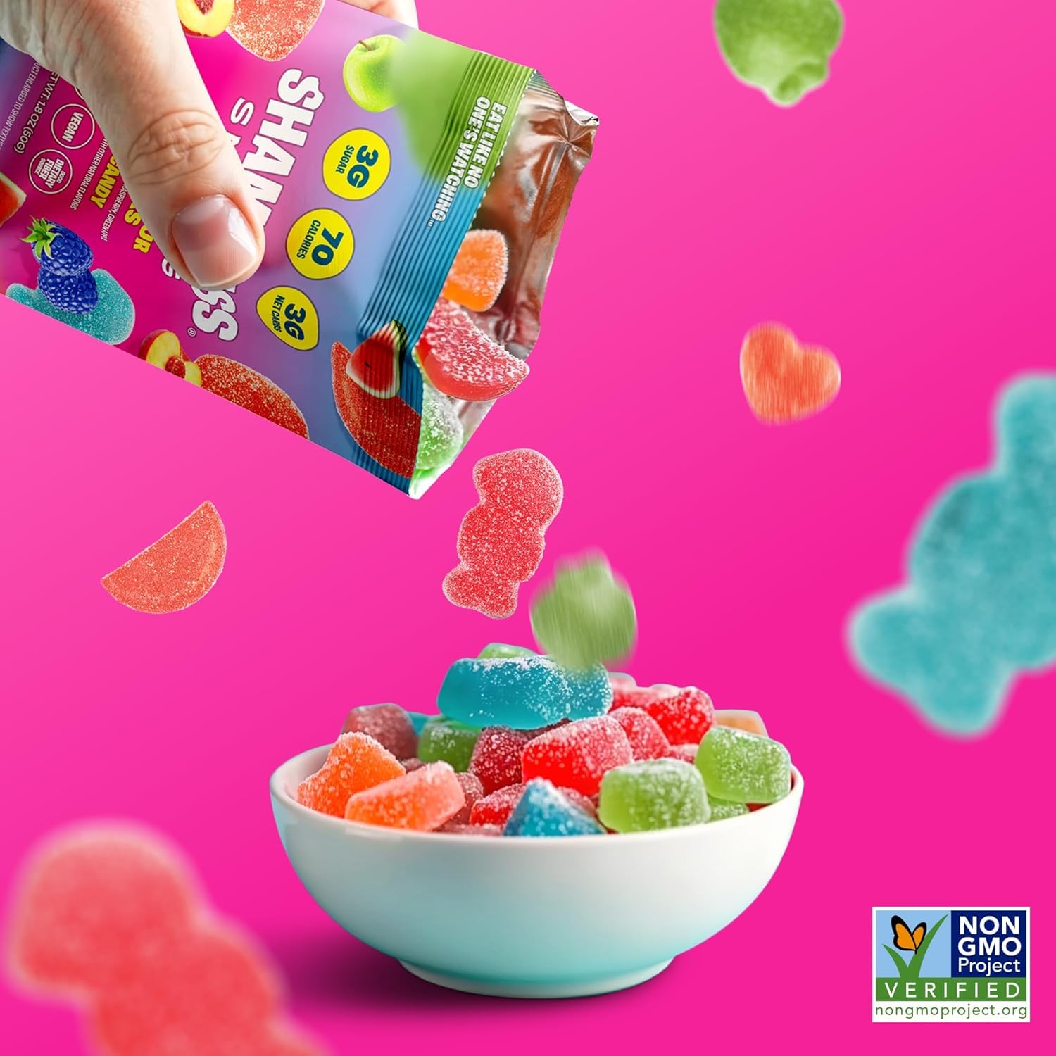 Shameless Snacks Sweet & Sour All-Stars Mixed Bag - Sour Candy & Fruit Snacks, 5 Flavors Per Bag Gummy Candy, Keto Snacks 3g Sugar Gluten Free Vegan