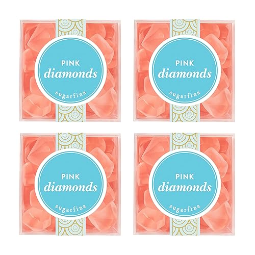 Sugarfina Pink Diamonds Small Candy Cube, Gummies, 4.1 oz, 4 Count