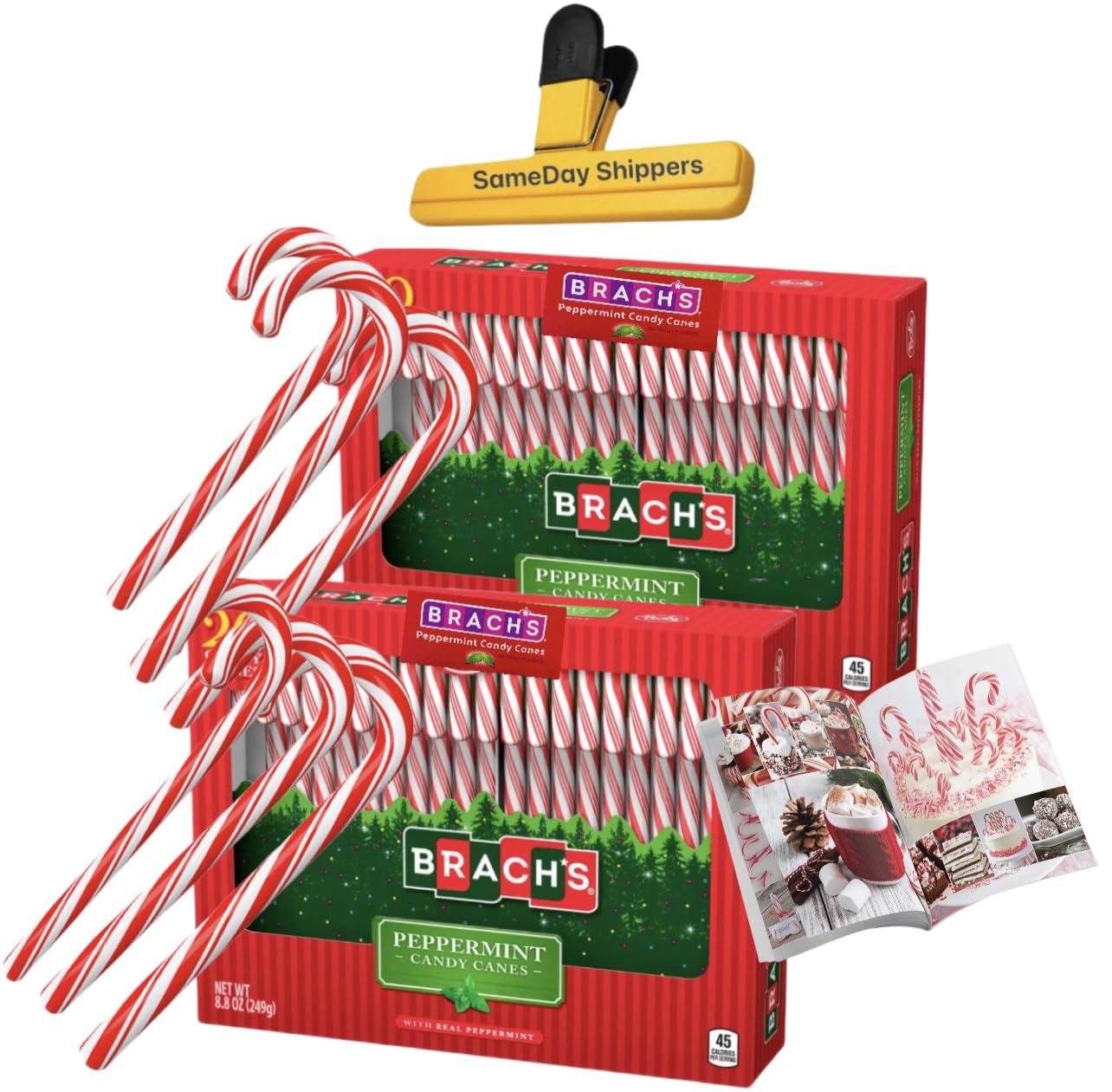 KANDYRIFIK CANDY CANES Peppermint Flavored | Red & White Stripes Individually Wrapped | Creative Idea Booklet Included (40 COUNT)