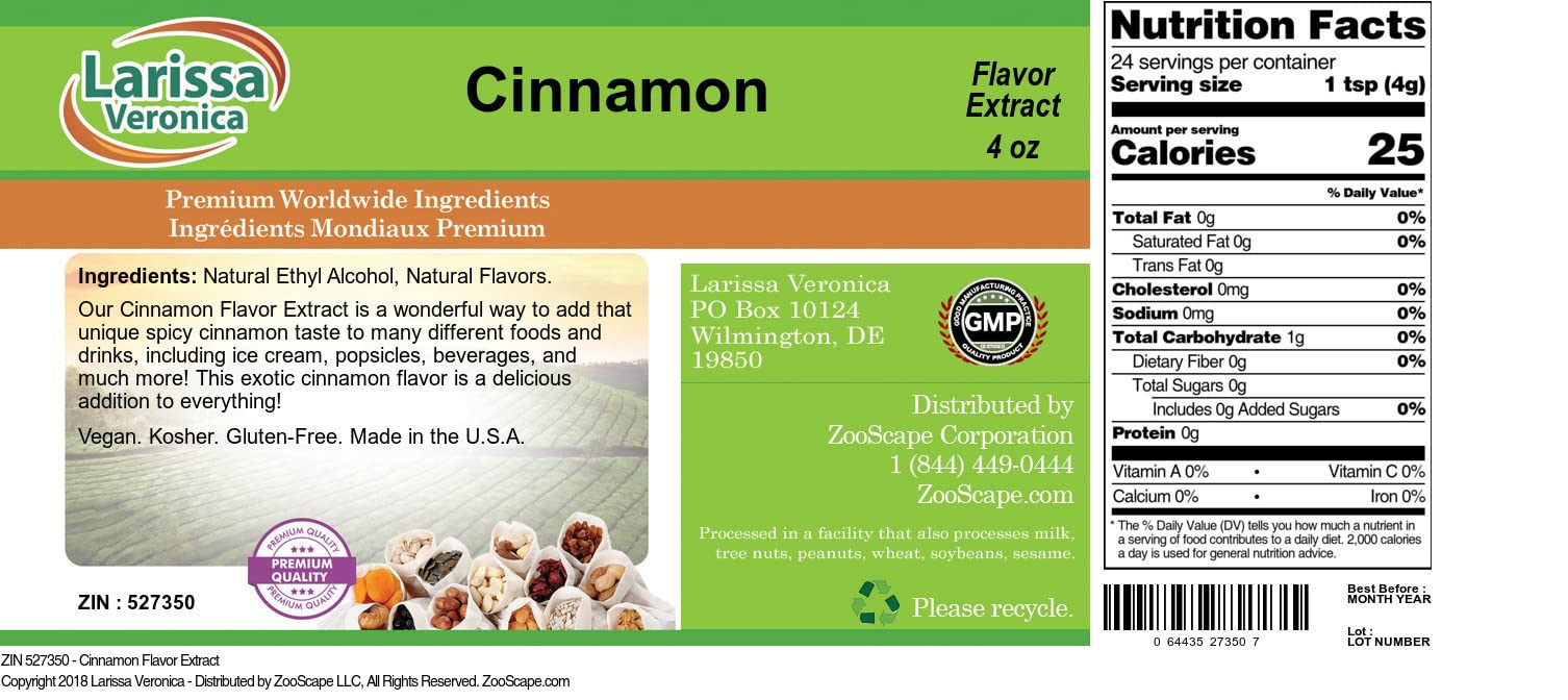 Cinnamon Flavor Extract (4 oz, ZIN: 527350) - 3 Pack