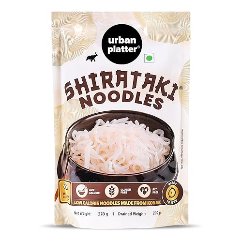 Urban Platter Shirataki Noodles | 9.52 Oz (270g) | Low Calorie & Low Carb Konjac Noodles | Keto, Vegan & Gluten-Free Diets | Fat-Free, High Fiber |