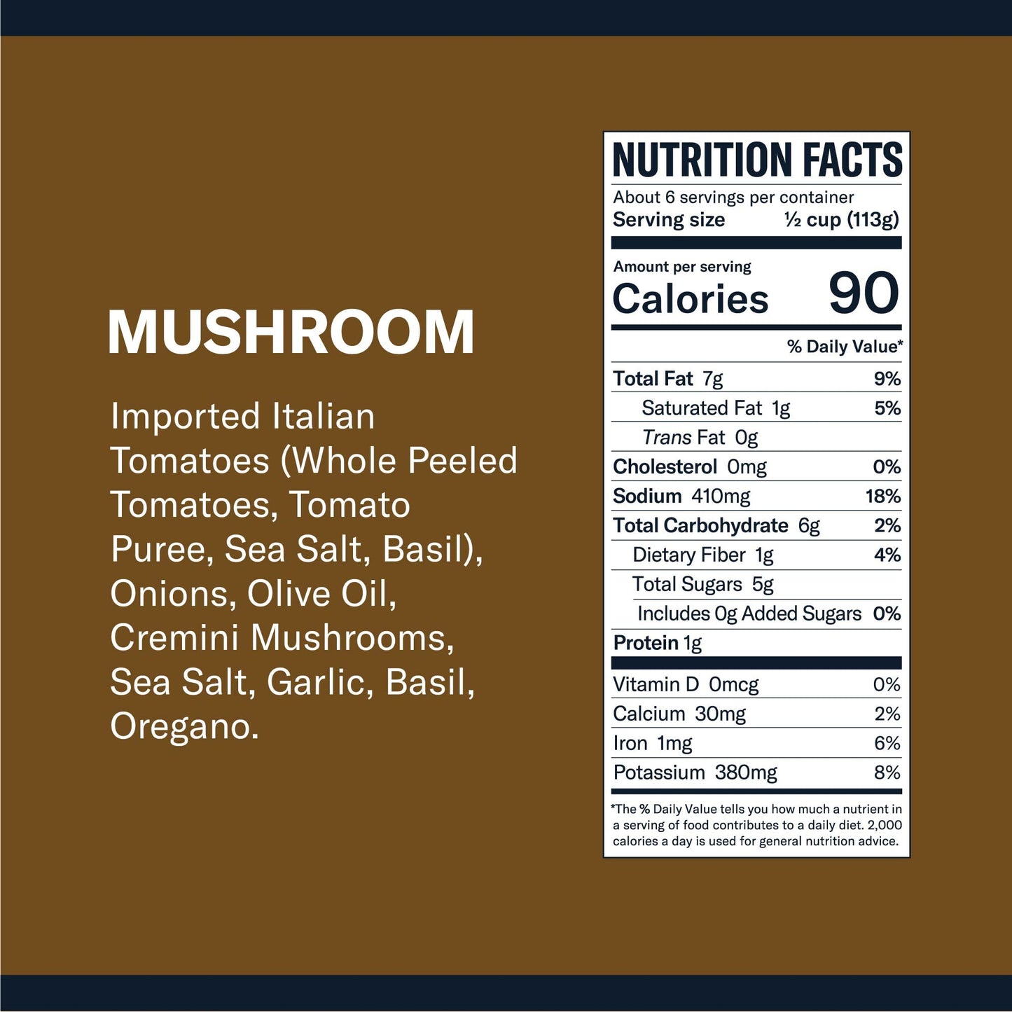 Carbone Mushroom Marinara Pasta Sauce | Tomato Sauce Made with Fresh & All-Natural Ingredients | Non GMO, Vegan, Gluten Free, Low Carb Pasta Sauce, 24