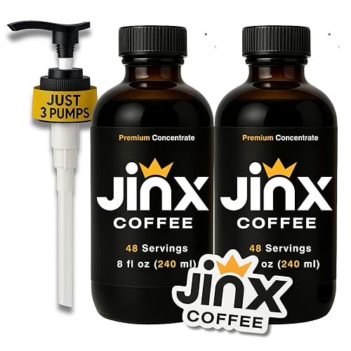 Jinx Coffee Concentrate - 50x Stronger Cold Brew Coffee | Strong Caffeine Concentrated Liquid, Perfect for Instant Hot or Iced Coffees, Cold Brew