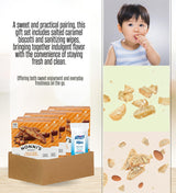 5x Nonnis Biscotti Salted Caramel 6.72 OZ Bundle with Hand Sanitizing Wipes - Crunchy Italian Biscotti with Caramel Flavor Plus Convenient Wipes